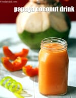 papaya coconut drink recipe | Indian coconut papaya summer drink | healthy papaya coconut drink |