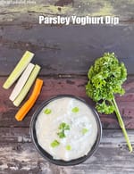 parsley yoghurt dip recipe | parsley dip | healthy Indian curd parsley dip |