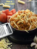 Pasta in Tomato Sauce recipe made from fresh Tomato Pulp, Veg