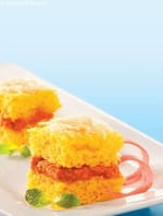 Pav Bhaji Dhokla ( Non- Fried Snacks ) recipe