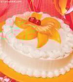 Peach Praline Gateau recipe, Indian Vegetarian Recipes