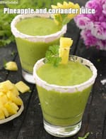 pineapple coriander juice recipe | Indian pineapple ginger juice | healthy pineapple ginger coriander juice |