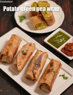 potato green pea wrap recipe | aloo matar wrap | spiced potato and green pea roll | aloo matar paratha |