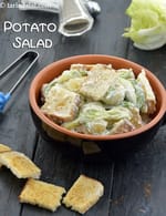 potato salad with eggless mayonnaise recipe | potato salad with croutons |