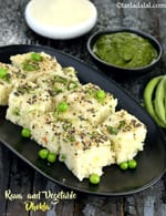 Rava Vegetable Dhokla recipe, Sooji Vegetable Dhokla