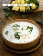 red pumpkin pachadi recipe | Kerala style Mathanga pachadi | Indian pumpkin pachadi |