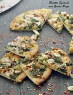 Ricotta Spinach and Garlic Pizza recipe
