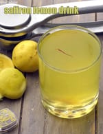 saffron lemon drink recipe |  saffron lemonade | kesar and lemon drink |