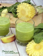 spinach apple and pineapple juice recipe | healthy pineapple spinach juice | healthy green juice |