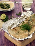 spring onion stuffed oats paratha recipe |  Indian oats hare pyaz ka paratha | high fibre oats paratha for weight loss |