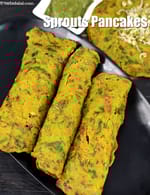 sprouts pancake recipe | sprouts chilla | sprouts and vegetables chilla | healthy Indian pancakes |