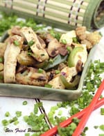 Stir Fried Paneer, Mushrooms and Capsicum recipe, Chinese Recipes