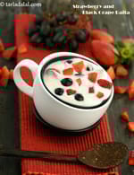 strawberry and black grape raita | healthy strawberry black grape raita |