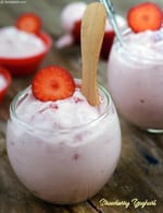 strawberry shrikhand | strawberry yoghurt |  heart friendly low cal Indian sweet |
