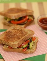 Toasted Eggplant and Zucchini Sandwich recipe