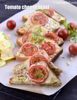 tomato cheese toast recipe | tomato on toast Indian style | tomato and cheese open sandwich |