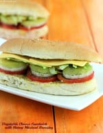 Vegetable Cheese Sandwich with Honey Mustard Dressing recipe