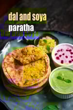 dal and soya paratha recipe | soya dal paratha | dal soy vegetableÂ paratha |