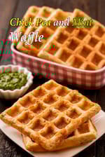 chickpea waffle recipe |  eggless Indian chickpea and mint waffle | gluten free kabuli chana waffle |