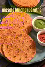 masala khichdi paratha recipe | leftover khichdi paratha | GujaratiÂ khicdhi ki roti | khichdhi thepla |Â