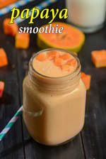 papaya smoothie recipe | healthy Indian papaya smoothie | papaya smoothie with curds and milk |