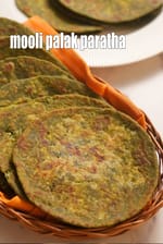 mooli palak paratha recipe | radish spinach paratha | healthy mooli palak paratha for weight loss |