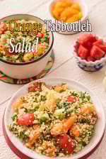 orange tabbouleh salad recipe | Lebanese orange tabbouleh salad | Indian style healthy orange sesameÂ tabbouleh |