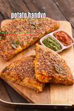 potato handvo recipe | bateta no handva | instant potato handvo |