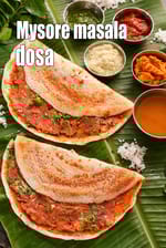 Mysore masala dosa recipe | Mumbai style roadside Mysore masala dosa | Mysore Dosa |