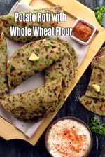 whole wheat potato rotis |Indian whole wheat potato roti | aloo roti
