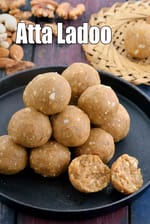 atta ladoo recipe | whole wheat flour ladoo | whole wheat flour and jaggery ladoo |