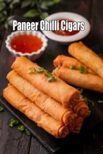 paneer chilli cigars recipe | how to make chilli paneer cigars |
