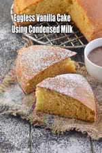 eggless vanilla sponge cake recipe | eggless vanilla cake using condensed milk |