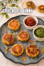 chickpea tikki recipe | healthy chick pea pattice | Indian chana patties |