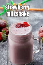 strawberry milkshake recipe | Indian style strawberry milkshake without ice cream |