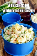 Veg Macaroni Salad with Fruits and Mint Dressing recipe, Healthy Recipes