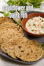 cauliflower and bajra roti recipe | bajra gobi paratha | healthy veg paratha with spring onions |