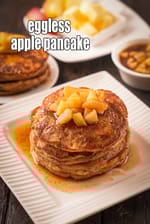eggless apple honey pancake recipe | Indian style honey apple pancakes | eggless sweet apple cinnamon pancakes |