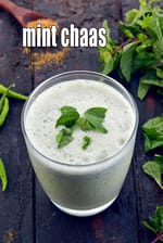 mint chaas recipe |  spicy Punjabi mint chaas | mint buttermilk | pudina chaas |