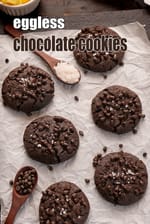 eggless chocolate cookies recipe | Indian style dark chocolate cookies | double chocolate chip cookies |