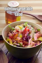 nutritious vegetable salad | Indian carrot, cabbage and capsicum salad | low salt healthy vegetable salad |