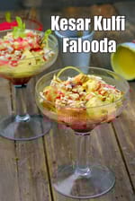 Kesar Kulfi Falooda |  Kulfi with Falooda Sev |  Falooda Kulfi |