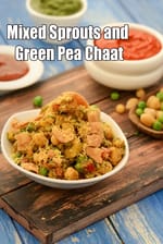 Mixed Sprouts and Green Pea Chaat | Sprouted Moong and Matar Chaat | Matar Sprouts Chaat |