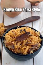 Brown Rice Parsi Style recipe | Parsi Caramelized Rice | Parsi Wedding Rice |