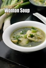 Wonton Soup, Chinese Vegetarian Wonton Soup, Indian style wonton soup