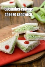 cucumber cottage cheese sandwich recipe | cucumber paneer sandwich for kids |