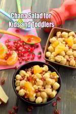 chana salad for kids and toddlers | fruity chana salad for kids | chana chaat for kids |