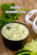 healthy cucumber raita | low calorie cucumber raita recipe |