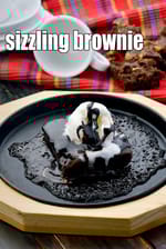 Sizzling Brownie recipe, How to make Sizzling Brownie with Vanilla Icecream