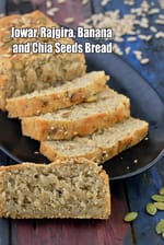 Jowar, Rajgira, Banana and Chia Seeds Bread  recipe |  Millet & Amaranth Banana Bread |  Gluten-Free Banana Superfood Bread |